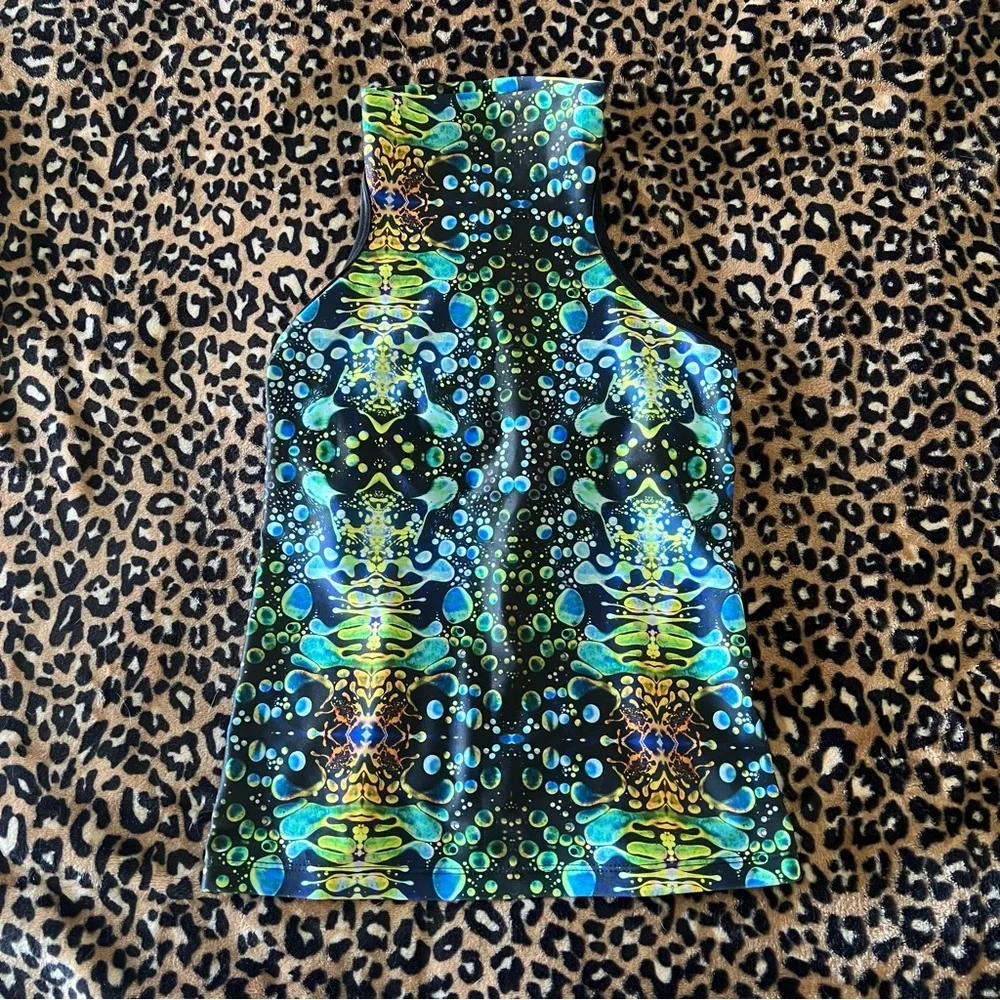 💙🫧NWOT Warrior Within Design Green Liquid Light Set-Top XS/Slim Bells pants S💚🫧 - Picture 3 of 11